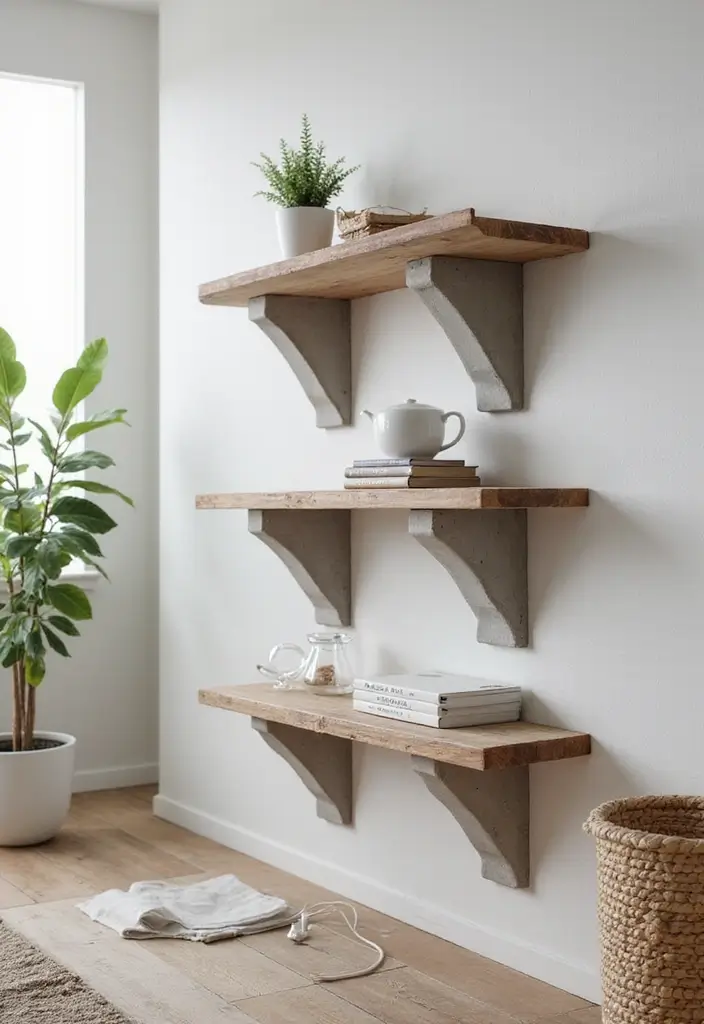 26 Concrete Wall Decor Ideas For Modern Industrial Homes 65 26 Concrete Wall Decor Ideas For Modern Industrial Homes - 25. Concrete Shelf Brackets