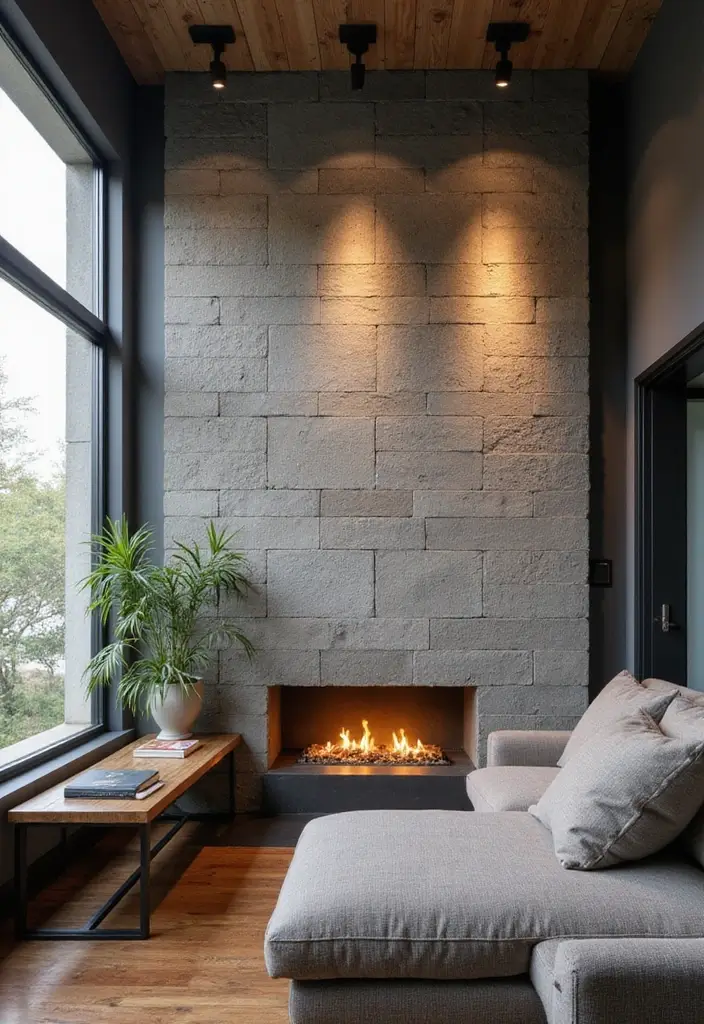 26 Concrete Wall Decor Ideas For Modern Industrial Homes 3 26 Concrete Wall Decor Ideas For Modern Industrial Homes - 3. Concrete Block Accent Wall