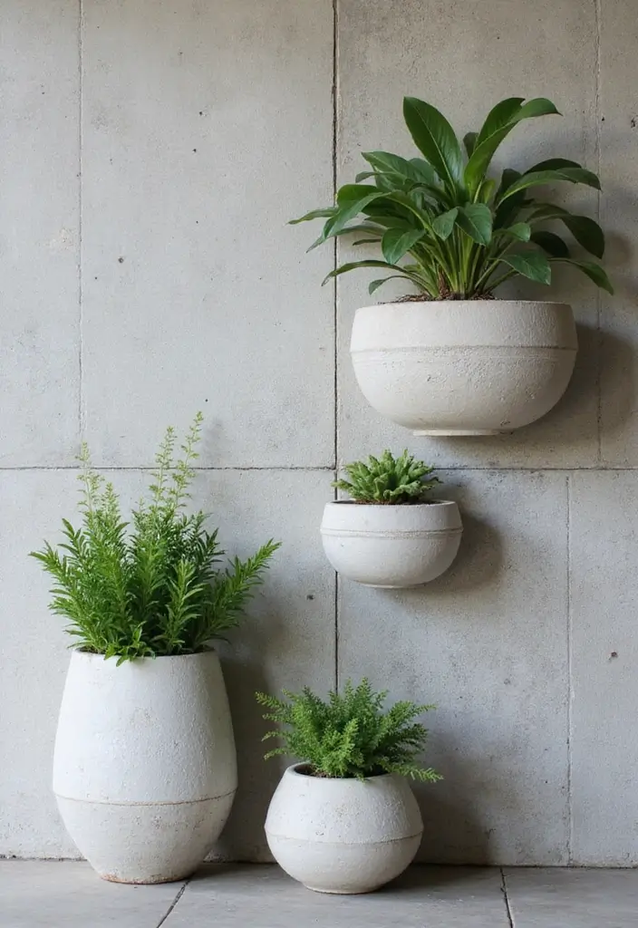 26 Concrete Wall Decor Ideas For Modern Industrial Homes 4 26 Concrete Wall Decor Ideas For Modern Industrial Homes - 4. Concrete Planters on Walls