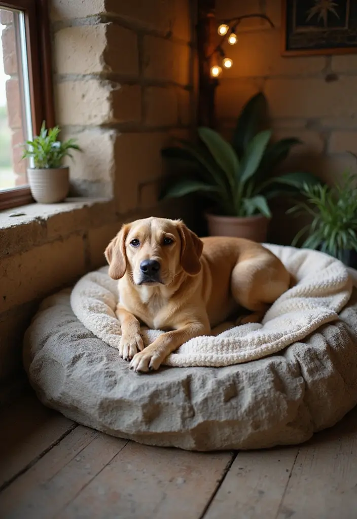 26 DIY Stone Craft Ideas For Rustic Home Decor Lovers 45 26 DIY Stone Craft Ideas For Rustic Home Decor Lovers - 15. Stone Pet Bed
