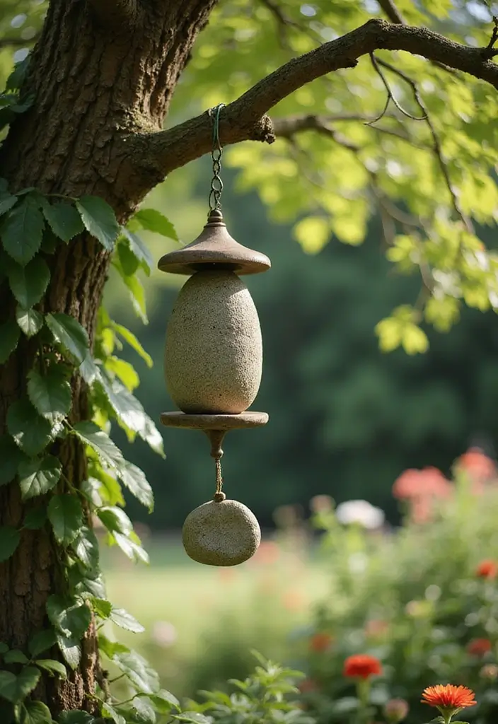 26 DIY Stone Craft Ideas For Rustic Home Decor Lovers 68 26 DIY Stone Craft Ideas For Rustic Home Decor Lovers - 22. Stone Wind Chime
