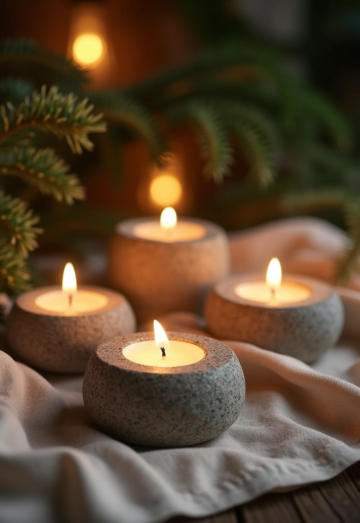 26 DIY Stone Craft Ideas For Rustic Home Decor Lovers 5 26 DIY Stone Craft Ideas For Rustic Home Decor Lovers - 3. Stone Candle Holders
