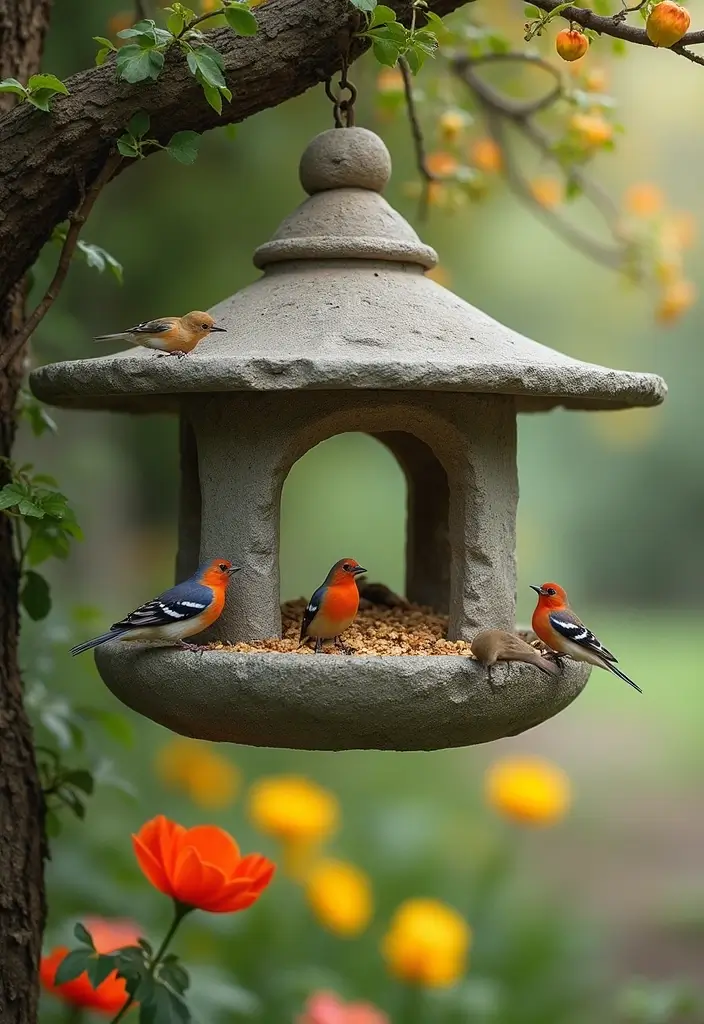 26 DIY Stone Craft Ideas For Rustic Home Decor Lovers 29 26 DIY Stone Craft Ideas For Rustic Home Decor Lovers - 9. Stone Bird Feeder