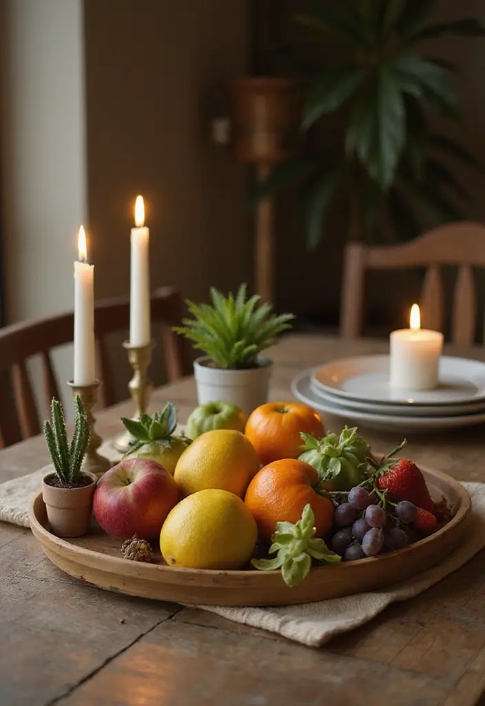 26 Vintage Bamboo Tray Decor Ideas For Classic Homes - 1. A Rustic Centerpiece for Dining Tables