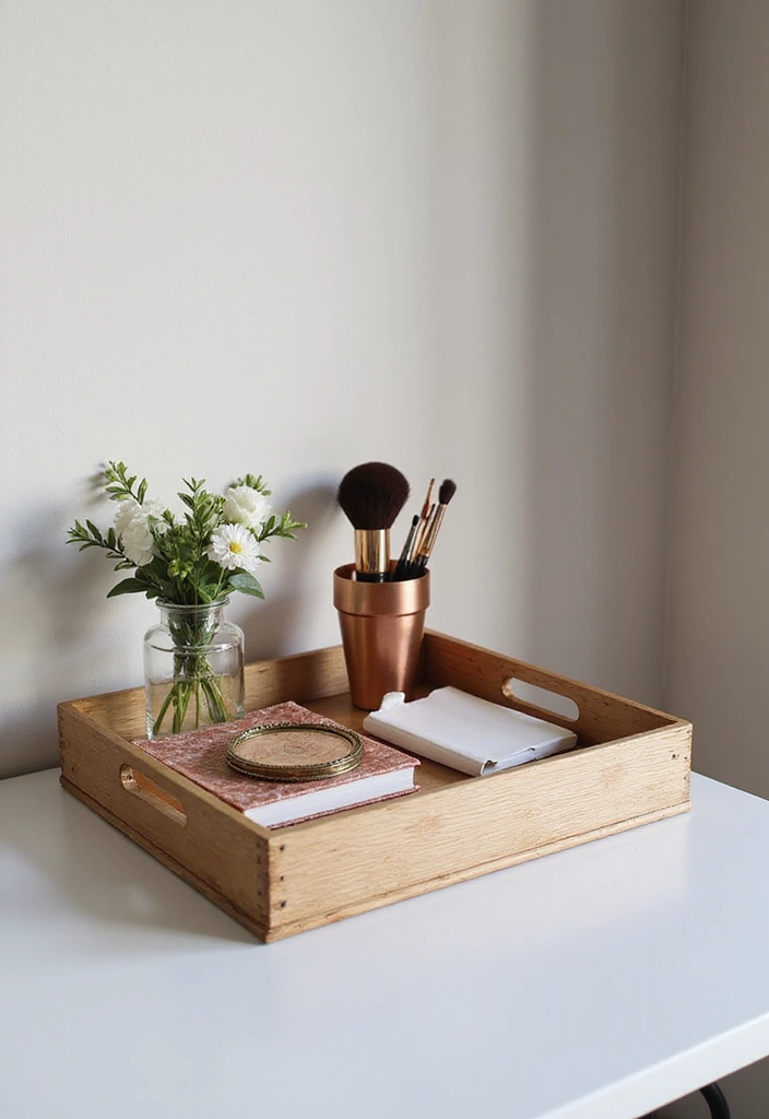 26 Vintage Bamboo Tray Decor Ideas For Classic Homes - 16. Vintage Bamboo Tray for Aesthetic Organization