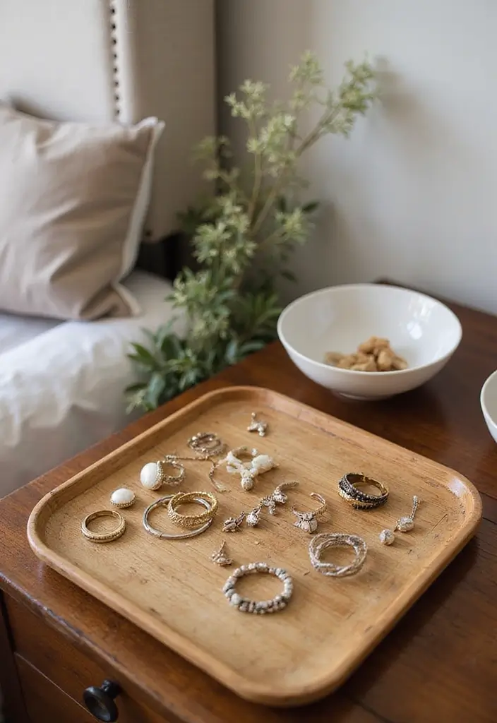 26 Vintage Bamboo Tray Decor Ideas For Classic Homes - 6. Vintage Bamboo Tray for Jewelry Organization