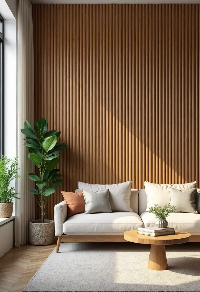 27 Bamboo Wall Decor Ideas For Calming Interiors - 1. Vertical Bamboo Panels