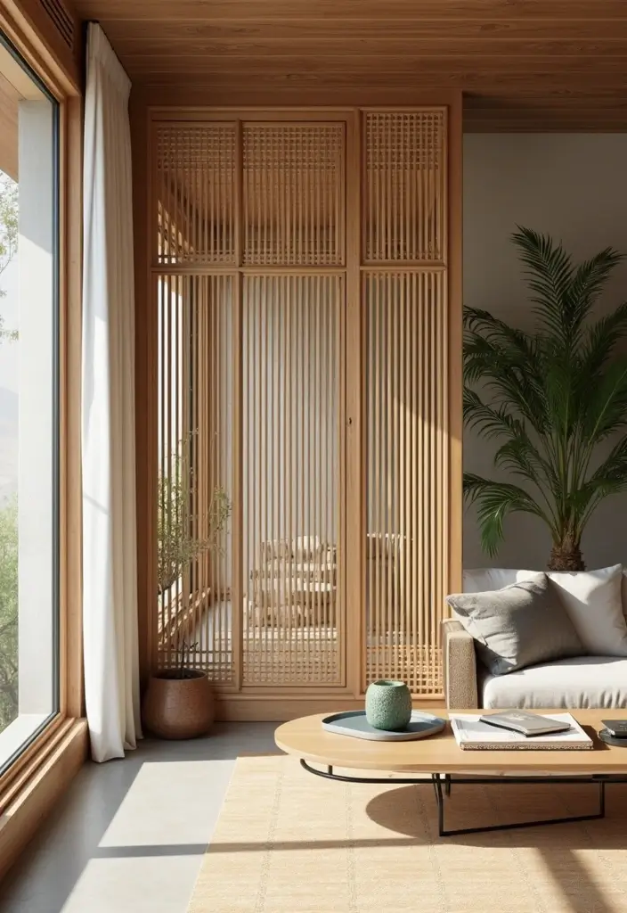 27 Bamboo Wall Decor Ideas For Calming Interiors - 10. Bamboo Lattice Screens