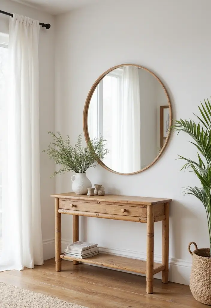 27 Bamboo Wall Decor Ideas For Calming Interiors - 13. Bamboo Frame Mirrors