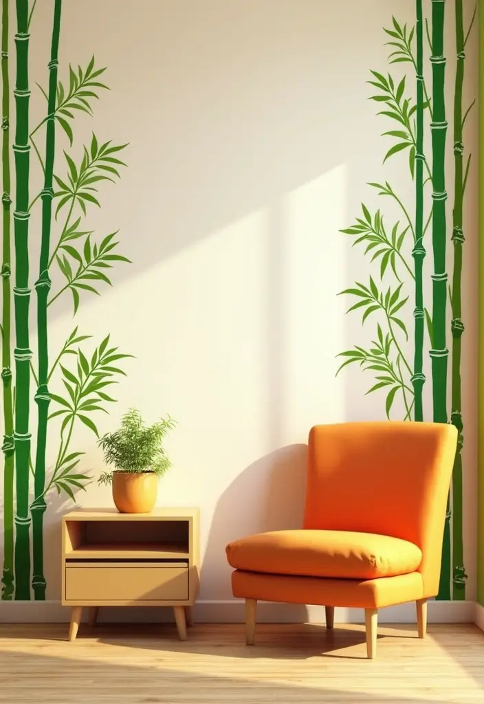 27 Bamboo Wall Decor Ideas For Calming Interiors - 17. Bamboo Wall Decals