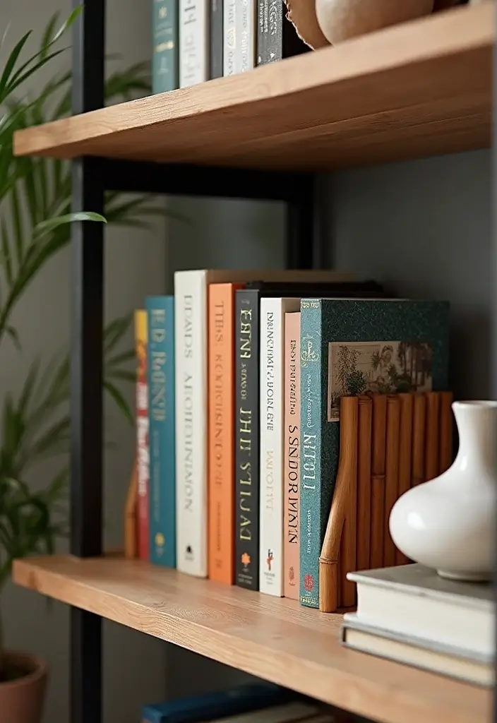 27 Bamboo Wall Decor Ideas For Calming Interiors - 18. Bamboo Bookends