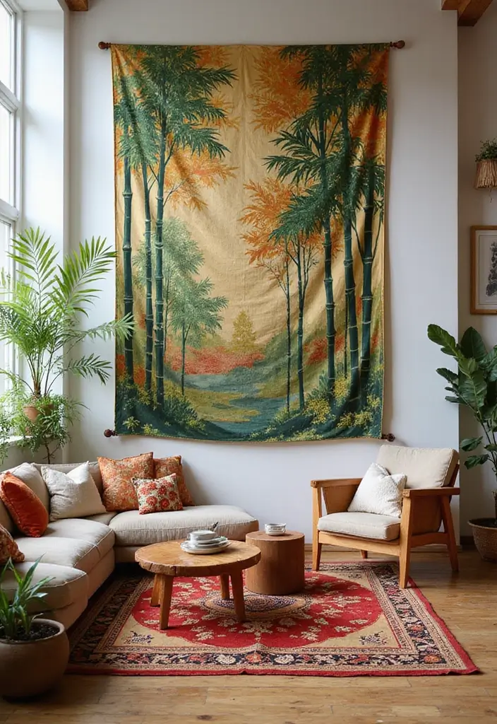 27 Bamboo Wall Decor Ideas For Calming Interiors - 20. Bamboo Tapestries