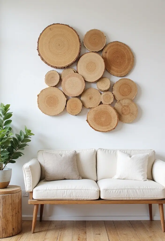27 Bamboo Wall Decor Ideas For Calming Interiors - 25. Bamboo Slice Wall Art