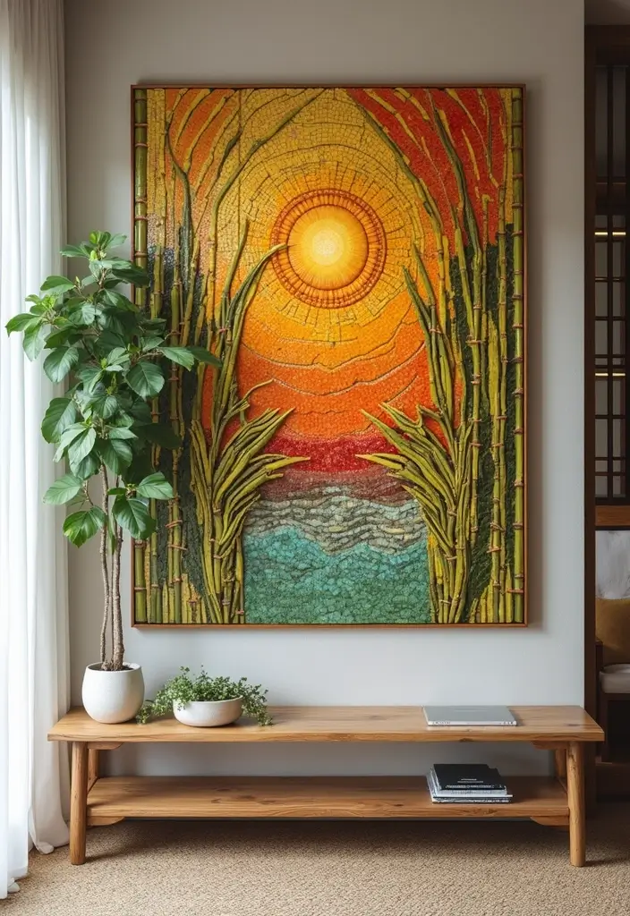 27 Bamboo Wall Decor Ideas For Calming Interiors - 8. Bamboo Mosaics