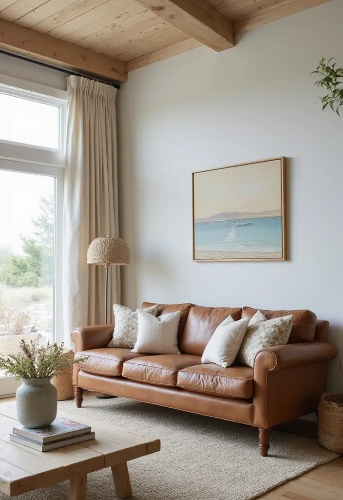 27 Chestnut Leather Couch Living Room Decor Inspirations 36 27 Chestnut Leather Couch Living Room Decor Inspirations - 10. Coastal Vibes