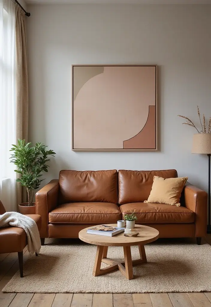 27 Chestnut Leather Couch Living Room Decor Inspirations 65 27 Chestnut Leather Couch Living Room Decor Inspirations - 21. Harmonious Color Palette