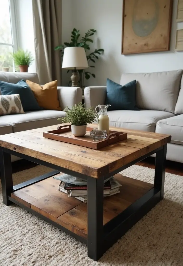 27 DIY Industrial Home Decor Ideas For Creative Spaces 2 27 DIY Industrial Home Decor Ideas For Creative Spaces - 2. Rustic Industrial Coffee Table