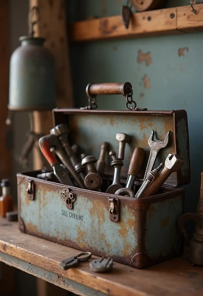 27 DIY Industrial Home Decor Ideas For Creative Spaces 39 27 DIY Industrial Home Decor Ideas For Creative Spaces - 21. Upcycled Metal Toolbox