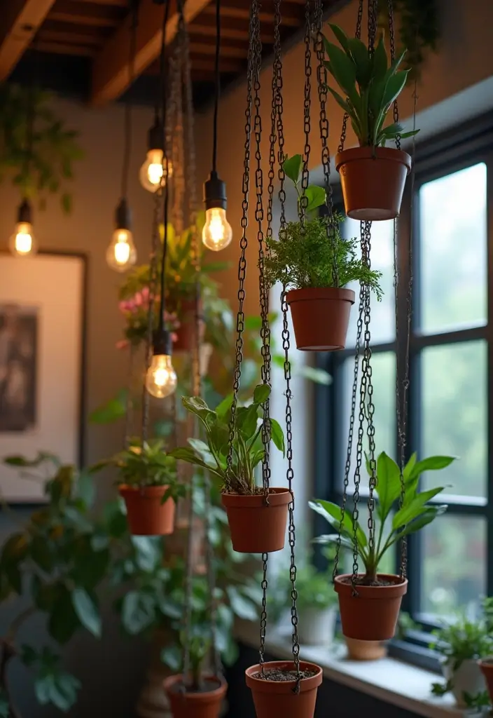 27 DIY Industrial Home Decor Ideas For Creative Spaces 50 27 DIY Industrial Home Decor Ideas For Creative Spaces - 24. Metal Chain Hanging Decor