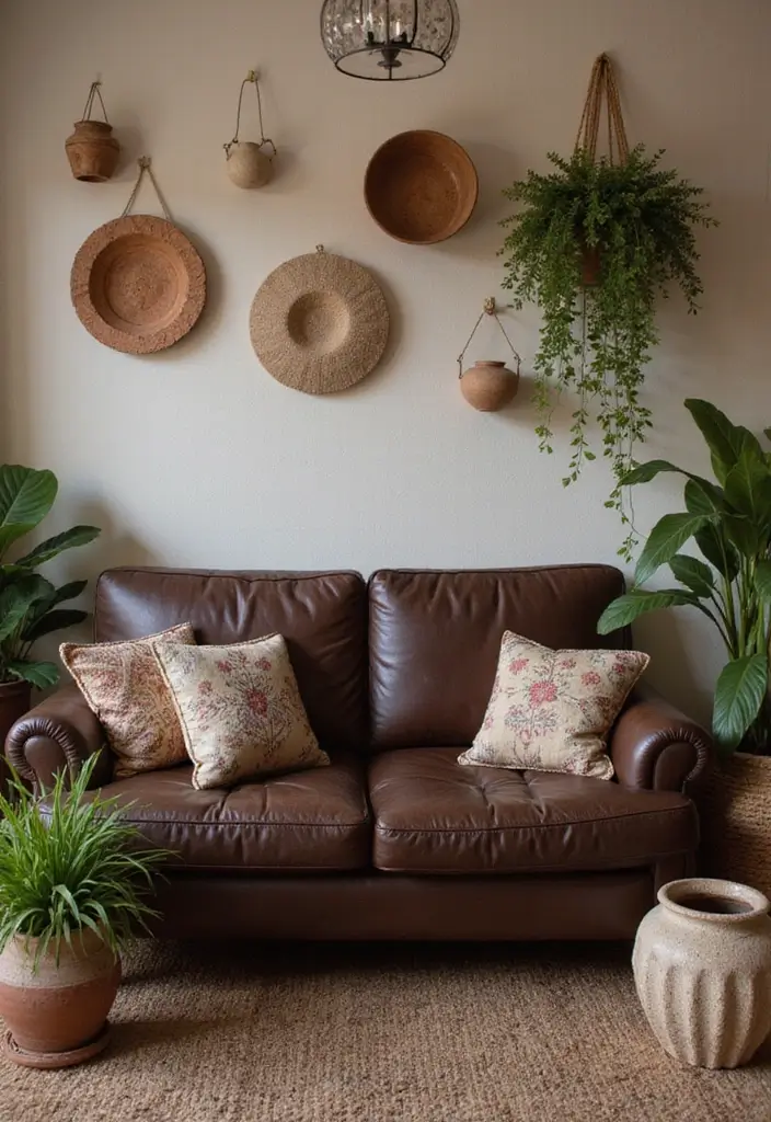 27 Dark Brown Leather Couch Living Room Decor Inspirations 56 27 Dark Brown Leather Couch Living Room Decor Inspirations - 22. Emphasize Handmade Elements