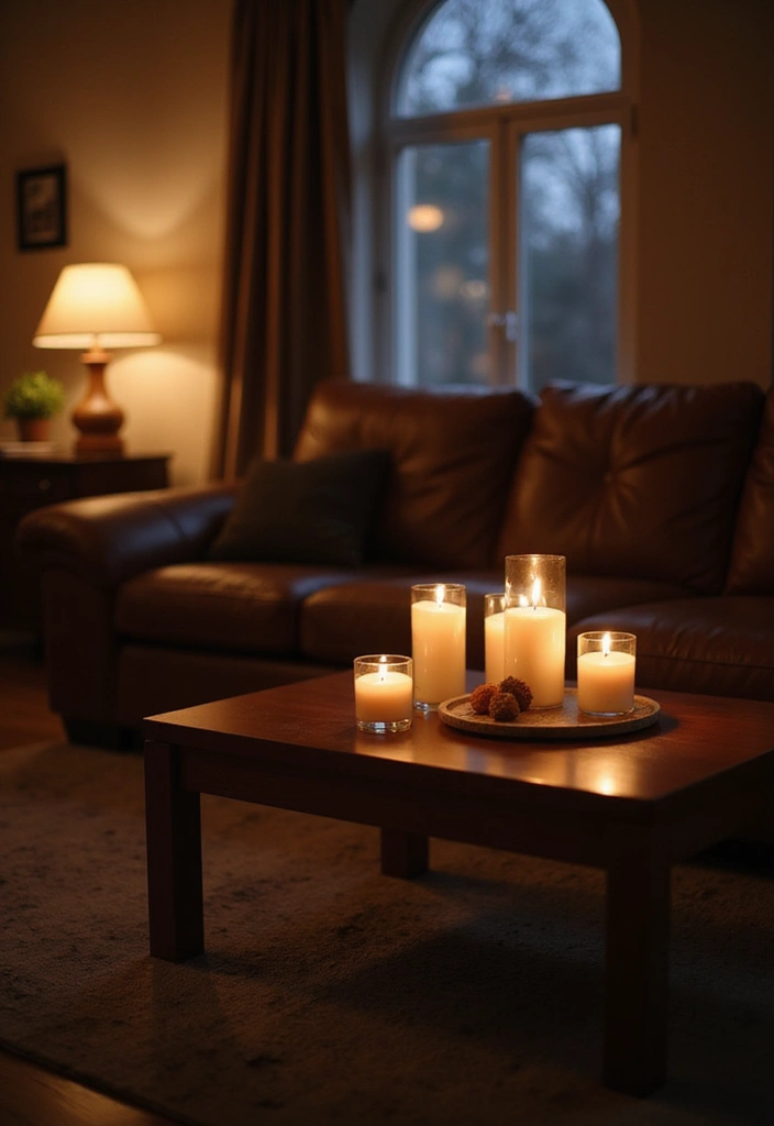 27 Dark Brown Leather Couch Living Room Decor Inspirations 67 27 Dark Brown Leather Couch Living Room Decor Inspirations - 27. Nurture a Cozy Atmosphere with Sound and Scent