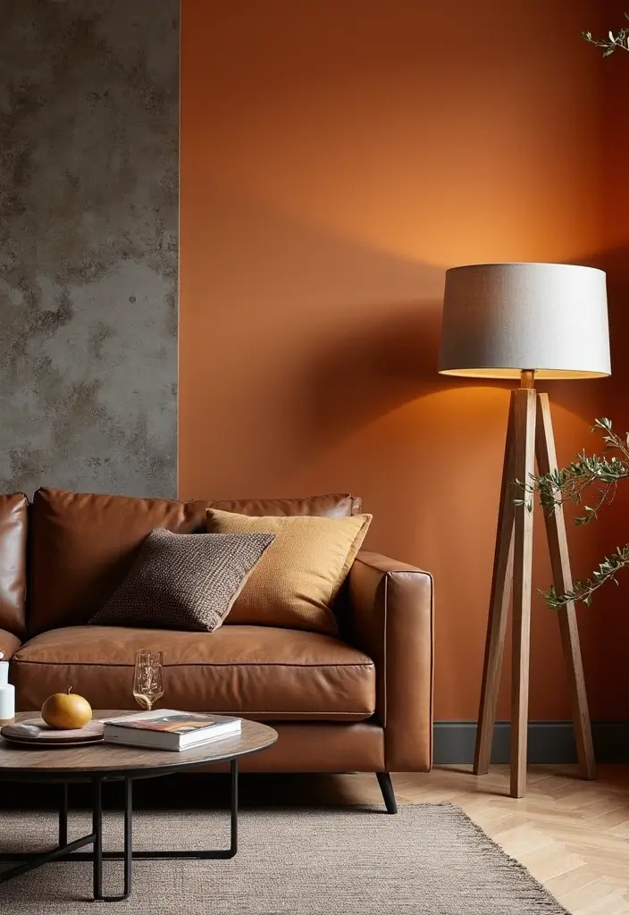 27 Decor Ideas With Brown Leather Couches For Elegant Spaces 32 27 Decor Ideas With Brown Leather Couches For Elegant Spaces - 10. Accent Walls
