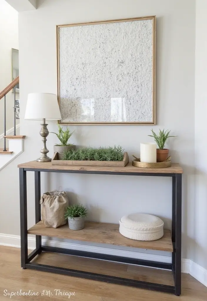 27 Industrial Console Table Decor Ideas To Elevate Your Entryway 41 27 Industrial Console Table Decor Ideas To Elevate Your Entryway - 13. Decorative Trays