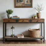 27 Industrial Console Table Decor Ideas To Elevate Your Entryway