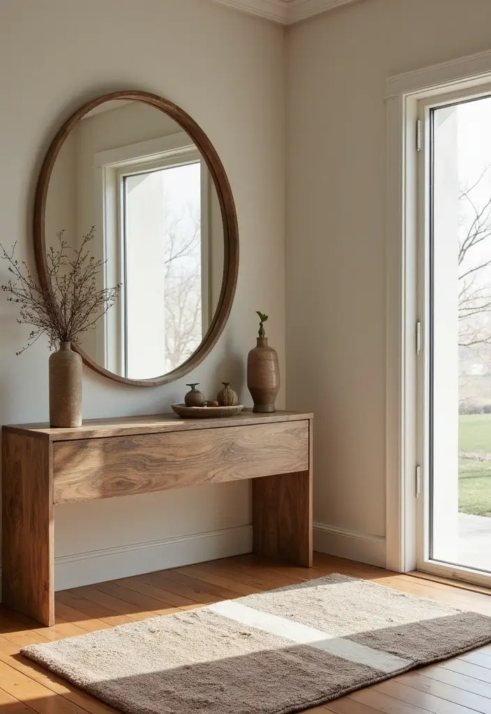 27 Industrial Console Table Decor Ideas To Elevate Your Entryway 18 27 Industrial Console Table Decor Ideas To Elevate Your Entryway - 8. Layered Textures