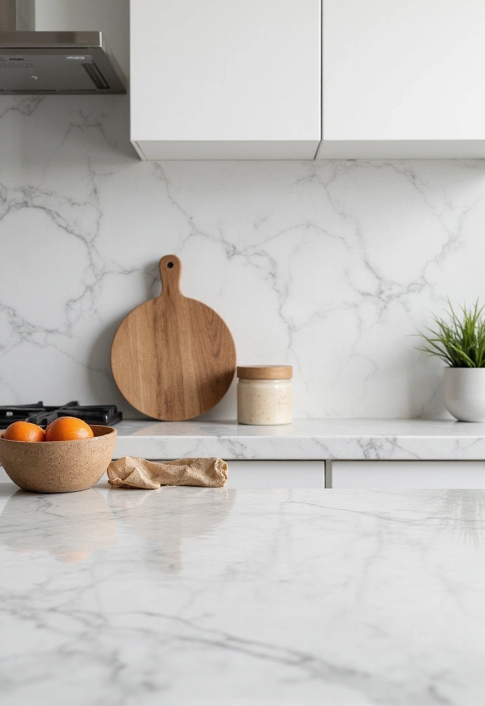27 White Marble Kitchen Countertop Decor Inspirations 32 27 White Marble Kitchen Countertop Decor Inspirations - 16. Stylish Cutting Boards
