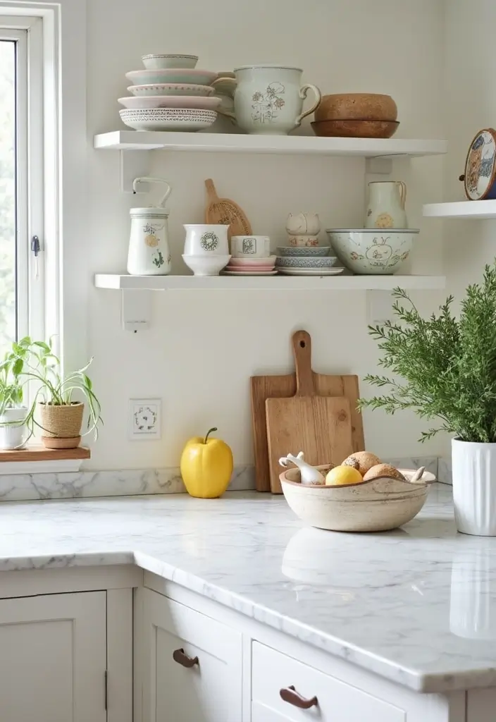 27 White Marble Kitchen Countertop Decor Inspirations 40 27 White Marble Kitchen Countertop Decor Inspirations - 18. Playful Prints and Patterns