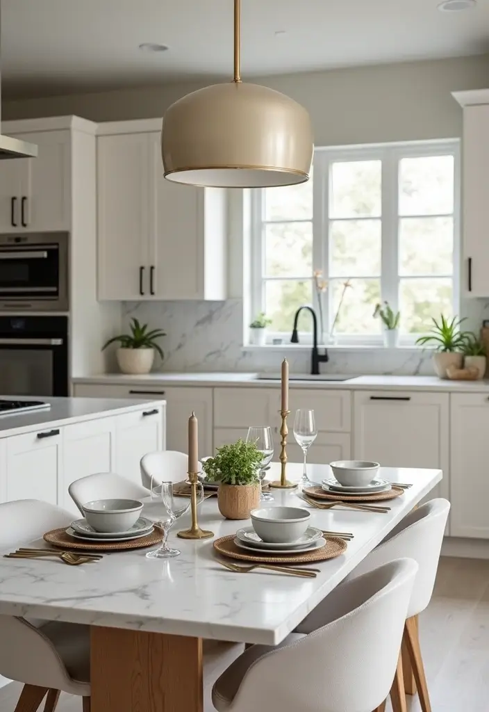 27 White Marble Kitchen Countertop Decor Inspirations 59 27 White Marble Kitchen Countertop Decor Inspirations - 27. Elegant Table Settings
