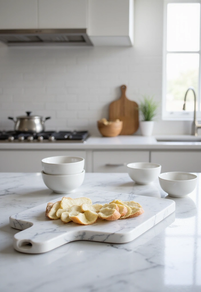 27 White Marble Kitchen Countertop Decor Inspirations 11 27 White Marble Kitchen Countertop Decor Inspirations - 5. Stylish Marble Accessory Coordination