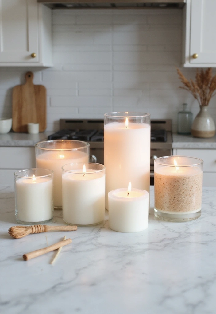 27 White Marble Kitchen Countertop Decor Inspirations 13 27 White Marble Kitchen Countertop Decor Inspirations - 7. Cozy Candle Accents