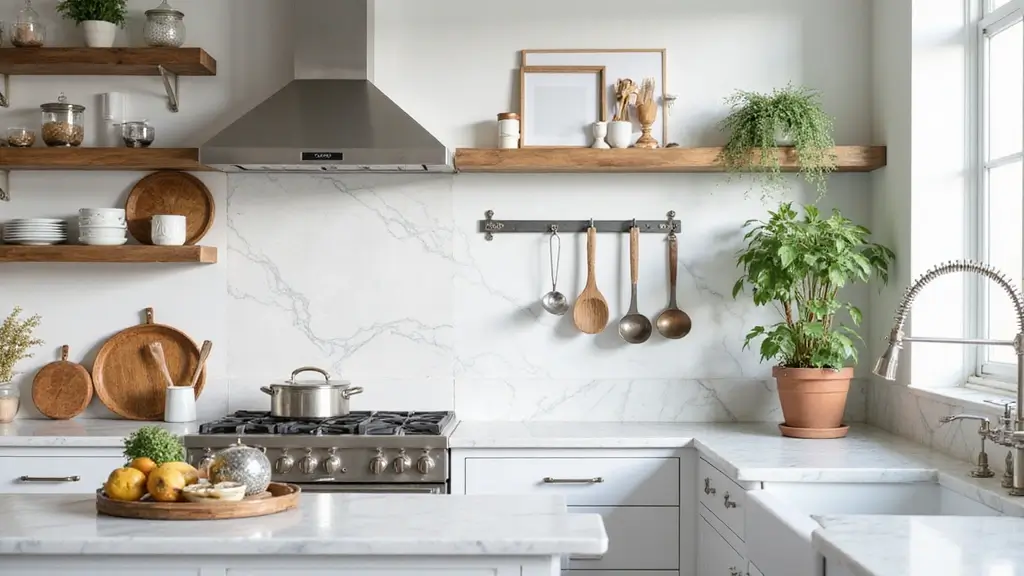 27 White Marble Kitchen Countertop Decor Inspirations