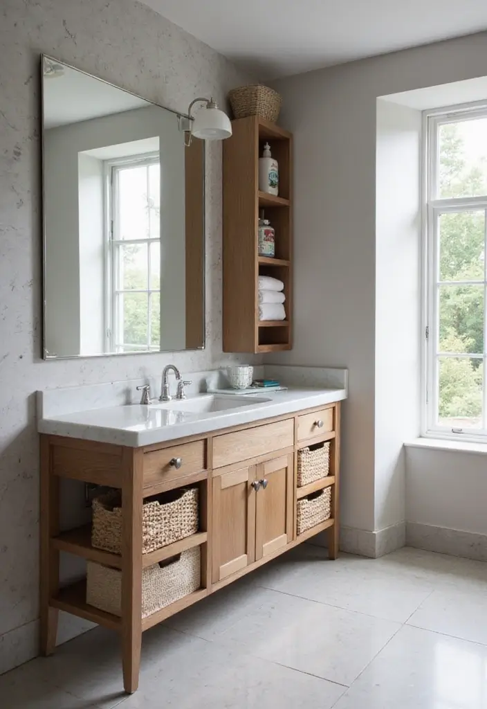 28 Bathroom Decor Ideas With Marble Counters And Accents 35 28 Bathroom Decor Ideas With Marble Counters And Accents - 13. Marble Countertop with Integrated Storage