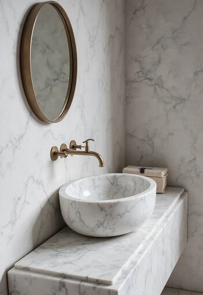 28 Bathroom Decor Ideas With Marble Counters And Accents 58 28 Bathroom Decor Ideas With Marble Counters And Accents - 26. Marble As a Statement Piece