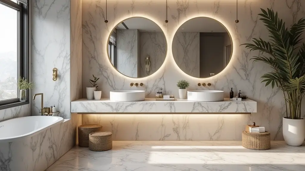28 Bathroom Decor Ideas With Marble Counters And Accents