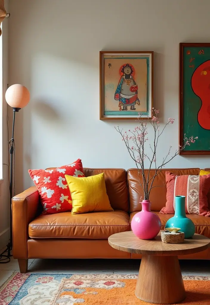 28 Cognac Leather Couch Living Room Decor Ideas For Warm Spaces 65 28 Cognac Leather Couch Living Room Decor Ideas For Warm Spaces - 19. Fun and Quirky Accessories