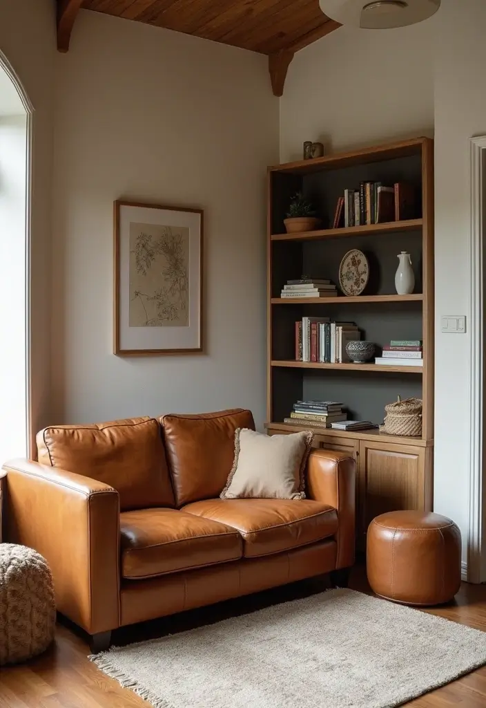 28 Cognac Leather Couch Living Room Decor Ideas For Warm Spaces 88 28 Cognac Leather Couch Living Room Decor Ideas For Warm Spaces - 26. Comforting Corner Nooks