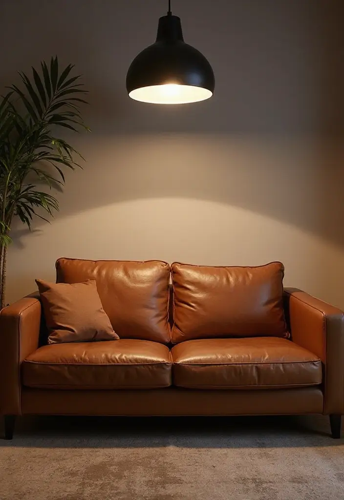 28 Cognac Leather Couch Living Room Decor Ideas For Warm Spaces 20 28 Cognac Leather Couch Living Room Decor Ideas For Warm Spaces - 4. Statement Lighting Solutions