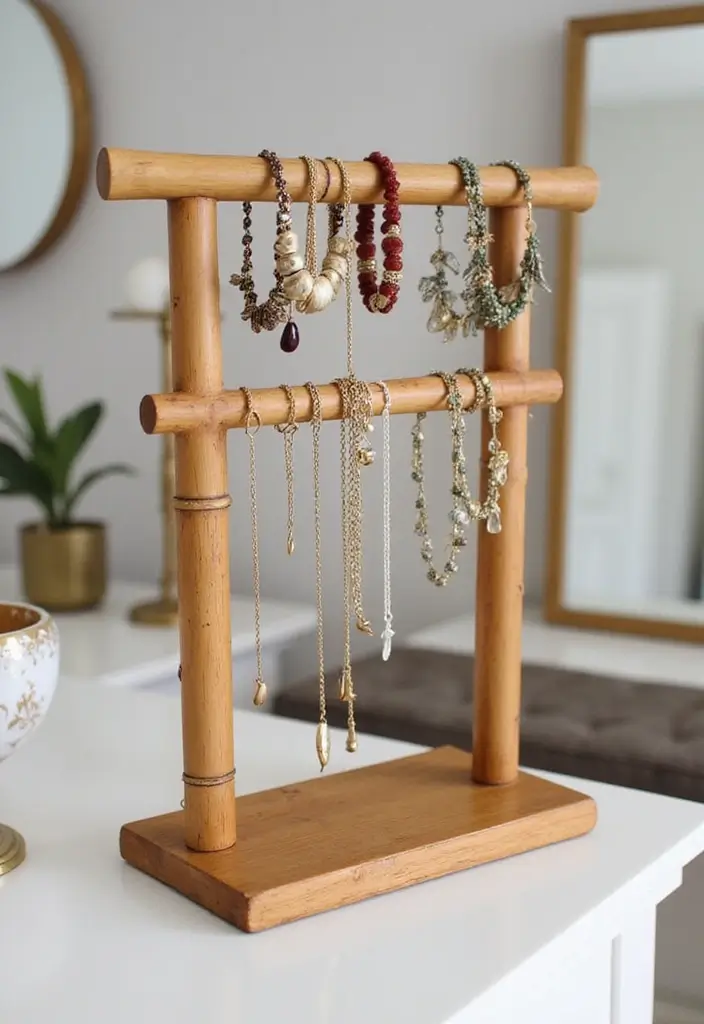 28 DIY Bamboo Home Decor Ideas Anyone Can Make - 16. Bamboo Jewelry Holders