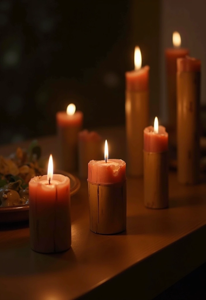 28 DIY Bamboo Home Decor Ideas Anyone Can Make - 5. Bamboo Candle Holders