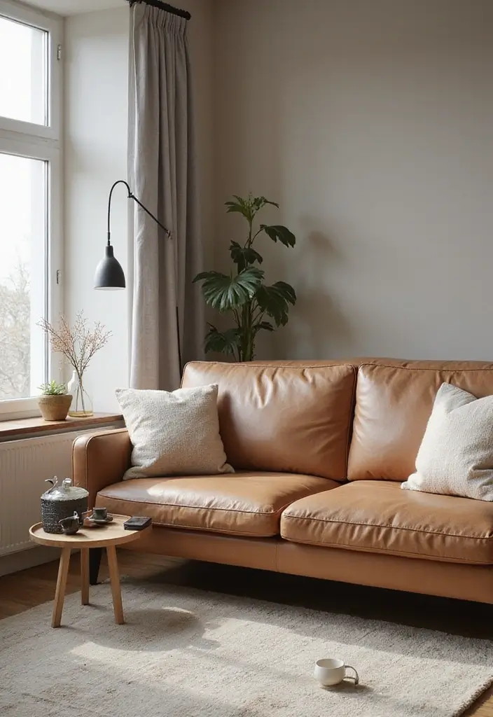 28 Home Decor Ideas For Living Rooms With Leather Couches - 7. Neutral Color Palette