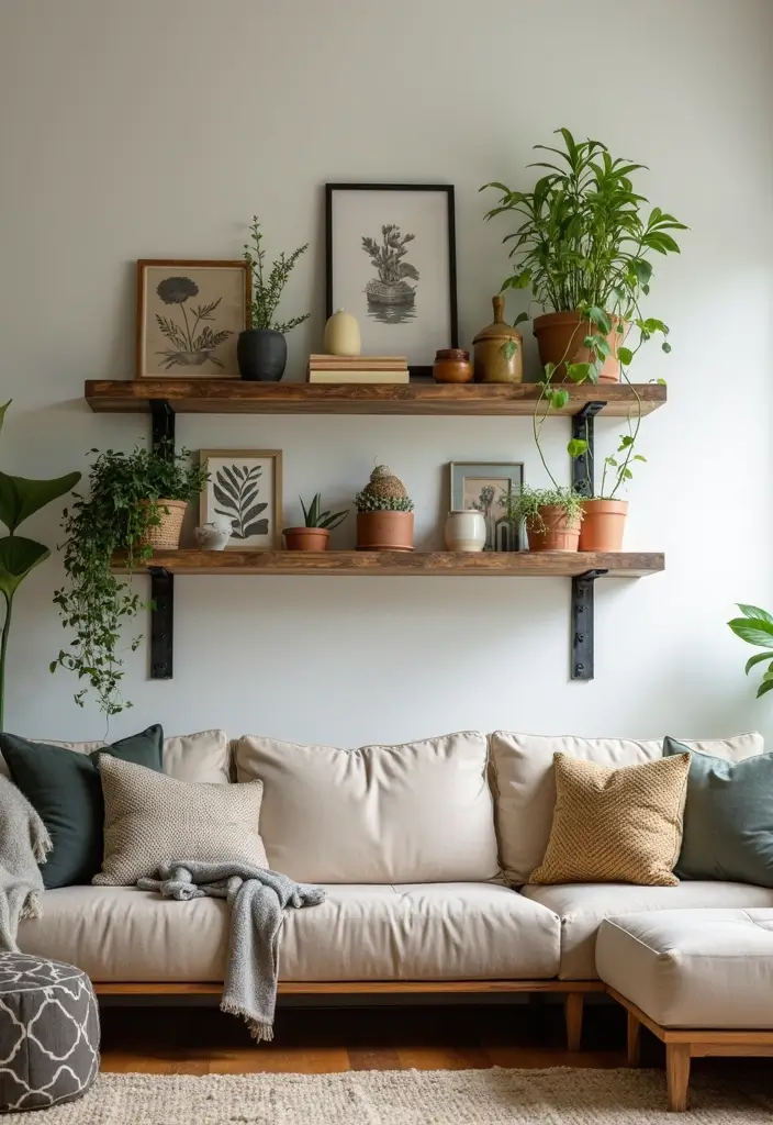 28 Industrial Shelf Decor Ideas For Living Rooms - 12. DIY Industrial Shelves