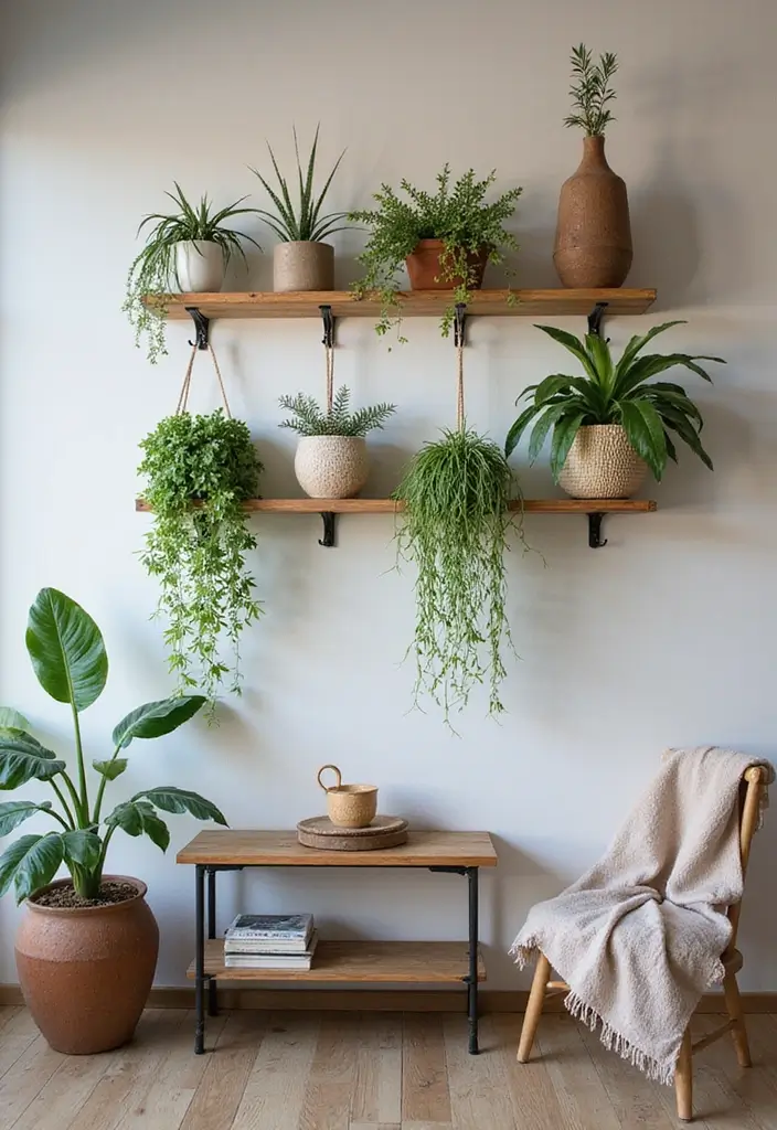 28 Industrial Shelf Decor Ideas For Living Rooms - 16. Decorative Wall Hooks
