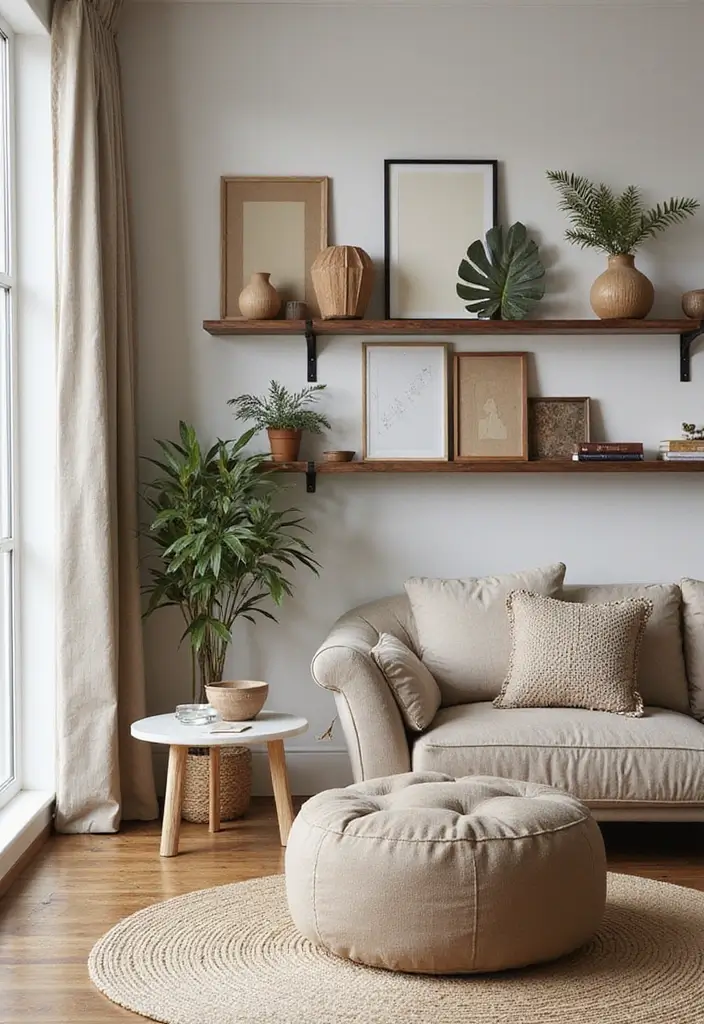 28 Industrial Shelf Decor Ideas For Living Rooms - 28. Thoughtful Color Themes