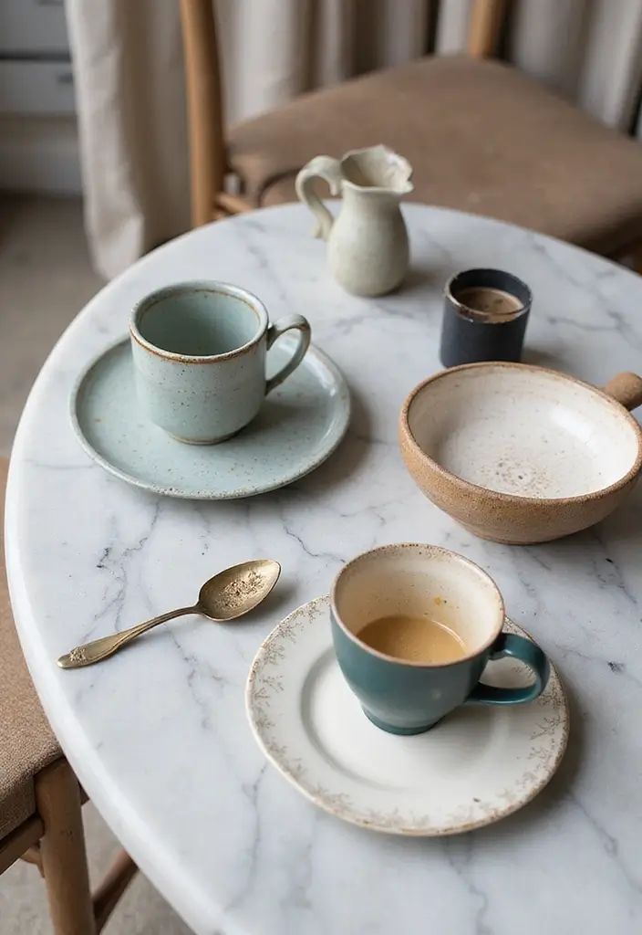 28 Marble Table Decor Ideas For Chic Interiors 74 28 Marble Table Decor Ideas For Chic Interiors - 28. Mix and Match Styles