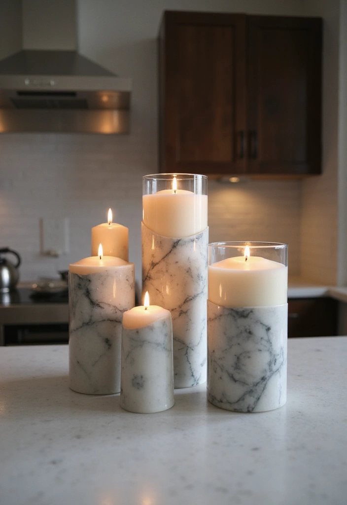 28 White Marble Kitchen Decor Ideas For Timeless Style 40 28 White Marble Kitchen Decor Ideas For Timeless Style - 18. Decorative Marble Candle Holders