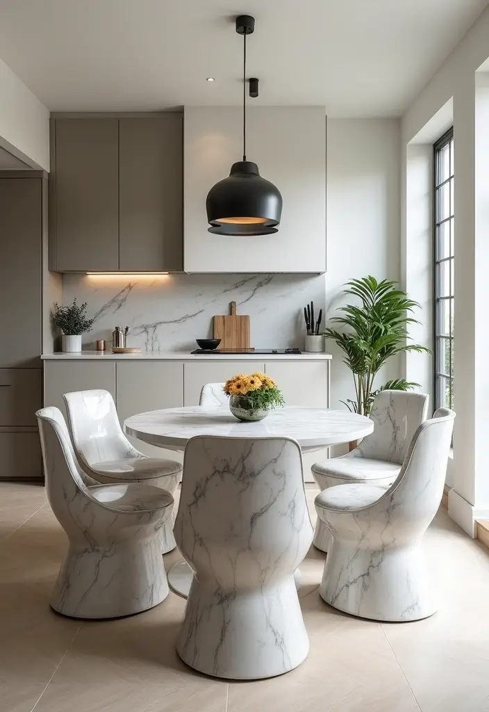 28 White Marble Kitchen Decor Ideas For Timeless Style 63 28 White Marble Kitchen Decor Ideas For Timeless Style - 27. Marble Accent Chairs